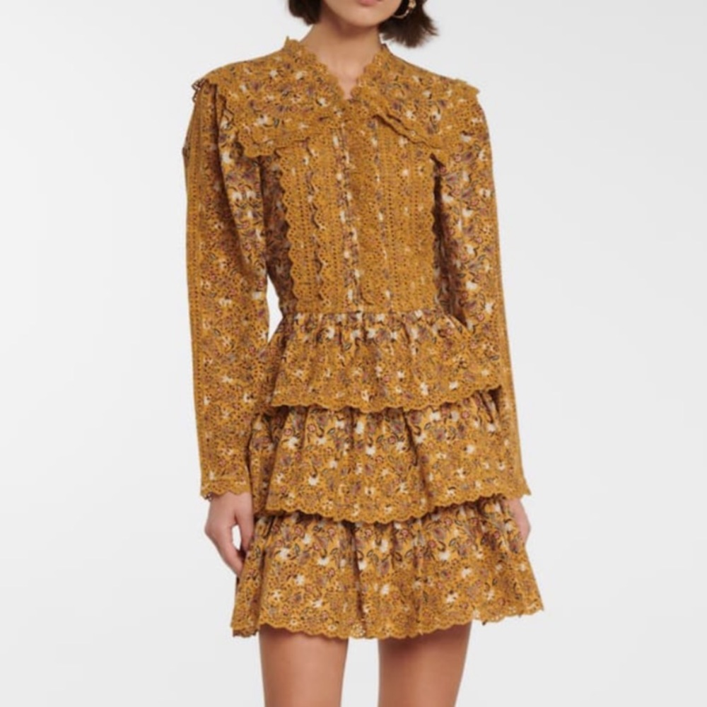 NEW Ulla Johnson Aster Broderie Cotton Lace Trimmed Dress